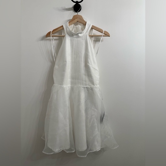 NEW Lulu’s White Organza Backless Halter Mini Dress - small - Picture 6 of 6